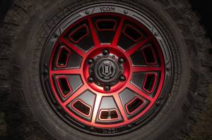 ICON - ICON Victory17x8.5 6x5.5 0mm Offset 4.75in BS Satin Black w/Red Tint Wheel | 3017858347SBRT - Image 9