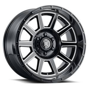 ICON Recoil 20x10 6x5.5 -24mm Offset 4.5in BS Gloss Black Milled Spokes Wheel | 6220108345GBMW