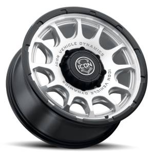 ICON - ICON Alloys Rancho 20x9 / 8x6.5 / 12mm / 5.5in BS Silver MACH w/ Gloss Black Lip | 8420908055SMGB - Image 3