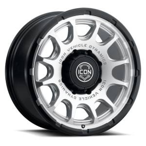 ICON - ICON Alloys Rancho 20x9 / 8x180 / 12mm / 5.5in BS Silver Machined w/ Gloss Black Lip Wheel | 8420908955SMGB - Image 1