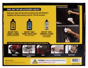 Bestop Cleaner/Protectant Pack - Includes 3-pack: one each cleaner, protectant, window polish (boxed); price is for one pack | 11215-00