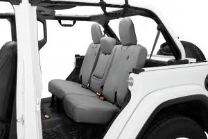 Seat Covers - Jeep '18-2023 Wrangler JL 4-Door; Exc. 4XE; Rear w/o Fold Down Arm Rest (Charcoal) | 29294-09 - Image 1