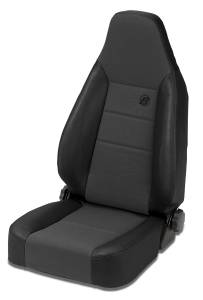Trailmax II Sport Seat - Jeep '76-86 CJ7 / 87-95 Wrangler YJ / 97-06 Wrangler TJ; Front (Center Fabric Insert; Black Denim) | 39438-15