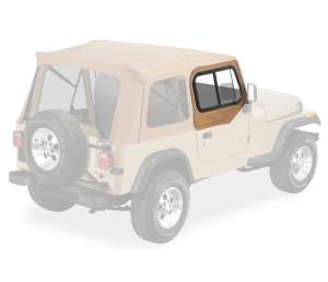 Bestop - Upper Door Sliders - Jeep '88-95 Wrangler YJ (Rounded Upper Corner, Spice; Single Sliding Window) | 51786-37 - Image 1