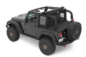Bestop - Halftop Soft Top - Jeep '07-18 Wrangler JK 2-Door (Premium Black Twill) | 53900-17 - Image 2