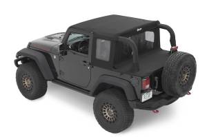 Bestop - Halftop Soft Top - Jeep '07-18 Wrangler JK 2-Door (Premium Black Twill) | 53900-17 - Image 3