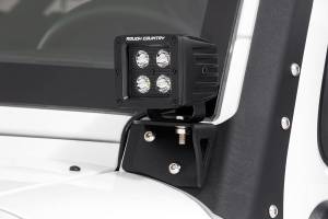 Rough Country - LED Light Mount - Lower Windshield - Pod - Jeep Wrangler JK/Wrangler Unlimited (07-18) | 70044