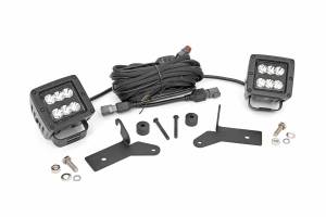 Rough Country - LED Light Kit - Hinge Mount - 2 in. Black Pair - Jeep Gladiator JT/Wrangler JL (18-25) | 70052