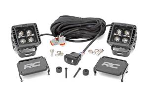 Rough Country - LED Light Kit - Cowl Mount - 2 in. Black Pair - Amber DRL - Jeep Gladiator JT/Wrangler JL (18-25) | 70060