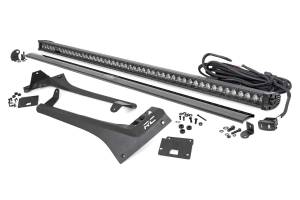 Rough Country - LED Light Kit - Windshield - 50 in. BLK Single Row - WHT DRL - Jeep Gladiator JT/Wrangler JL (18-25) | 70066