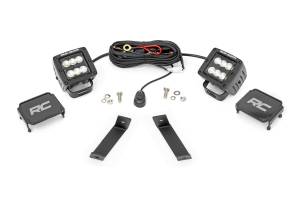 Rough Country - LED Light Kit - Ditch Mount - 2 in. Black Pair - Flood - Jeep Cherokee KL (14-21) | 70079