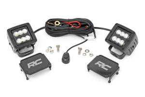 Rough Country - 2 Inch Black Series LED Light Pods - Pair - Flood | 70133BL