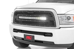 Rough Country - Mesh Grille - 30 in. Dual Row LED - Black - Ram 2500/3500 2WD/4WD (2013-2018) | 70152