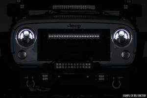 Rough Country - Rough Country - Mesh Grille - 30 in. Dual Row LED - Black - White DRL - GMC Sierra 1500 (14-15) | 70190DRL - Image 5
