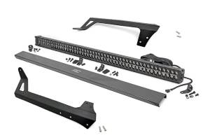 Rough Country - LED Light - Windshield Mnt - 50 in. Black Dual Row - White DRL - Jeep Wrangler JK (07-18) | 70504BLDRL - Image 1