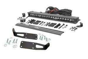 Rough Country - LED Light Kit - Bumper Mount - 20 in. Black Single Row - White DRL - Ram 2500/3500 (10-18) | 70568BLDRL
