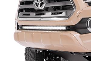 Rough Country - LED Light Kit - Lower Grille Mount - 30 in. Black Single Row - White DRL - Toyota Tacoma (16-23) | 70619BLDRL