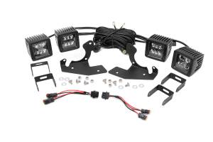 Rough Country - LED Light Kit - Fog Mount - Dual 2 in. Black Pair - Chevy Silverado 2500 HD/3500 HD (11-14) | 70628