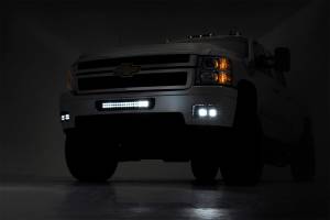 Rough Country - Rough Country - LED Light Kit - Fog Mount - 2 in. Black Pair - Amber DRL - Chevy Silverado 2500 HD/3500 HD (11-14) | 70628DRLA - Image 2