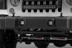 Rough Country - LED Light Kit - Fog Mount - 2 in. Black Pair - Jeep Wrangler JK/Wrangler Unlimited (10-18) | 70630