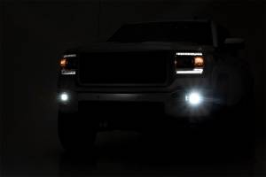Rough Country - Rough Country - LED Light Kit - Fog Mount - 2 in. Black Pair - GMC Sierra 1500 2WD/4WD (14-15) | 70689 - Image 3