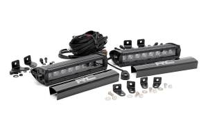 Rough Country - LED Light Kit - Grille Mount - 8 in. Black Pair - Ford F-250 Super Duty (17-19) | 70697
