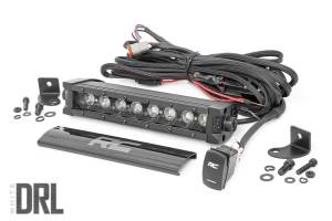 Rough Country - 8 Inch Black Series LED Light Bar - Single Row - Amber DRL | 70718BLDRLA