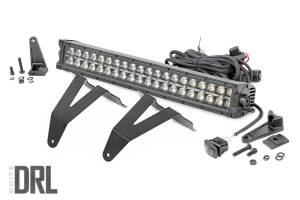 Rough Country - LED Light Kit - Bumper Mount - 20 in. Black Dual Row - White DRL - Ram 1500 (19-24) | 70779DRL