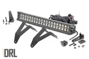 Rough Country - LED Light Kit - Bumper Mount - 20 in. Black Dual Row- Amber DRL - Ram 1500 (19-24) | 70779DRLA