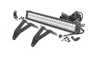 Rough Country - LED Light Kit - Bumper Mount - 20 in. Chrome Dual Row - White DRL - Ram 1500 (19-24) | 70780