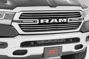 Rough Country - Dual 6in LED Grille Kit - Chrome Slimline - Ram 1500 2WD/4WD (2019-2024) | 70784