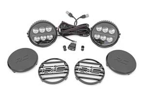 Rough Country - Rough Country - Black Series Halo LED Light Pair - White/Amber DRL - 6.5 Inch - Round | 70805B - Image 1