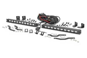 Rough Country - LED Light Kit - Grille Mount - 10 in. Black Slimline Pair - Ford F-150 (18-20) | 70808