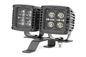 Rough Country - Quad LED Light Kit - Cowl Mount - 2 in. Black Pairs - Spot - Jeep Gladiator JT/Wrangler JL (18-25) | 70822 - Image 2