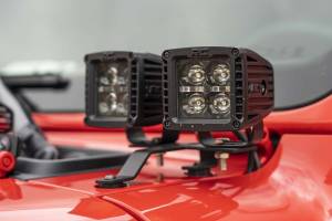 Rough Country - Quad LED Light Kit - Cowl Mount - 2 in. Black Pairs - Spot - Jeep Gladiator JT/Wrangler JL (18-25) | 70822 - Image 4