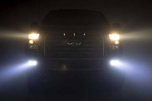 Rough Country - Rough Country - LED Light Kit - Fog Mount - Dual 2 in. Black Pairs - Flood - Ford F-150 (15-17) | 70833 - Image 4