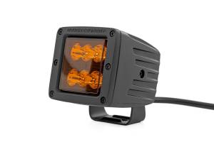 Rough Country - Rough Country - 2 Inch LED Light Pods - Spot Beam - Amber Lens - Square | 70903A - Image 2