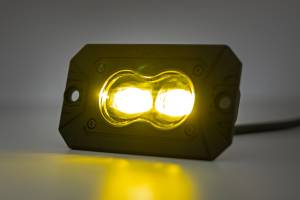 Rough Country - Rough Country - 3x1.75 Inch Black Series - Yellow - LED Slim Aux - SAE Fog - Flush Mount - Pair - 70909 - Image 3