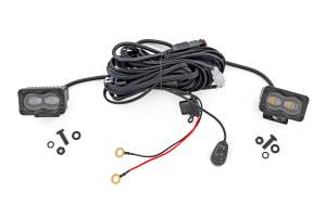 Rough Country - Rough Country - 3x1.75 Inch Black Series - Yellow - LED Slim Aux - SAE Fog - Pair | 70911 - Image 1