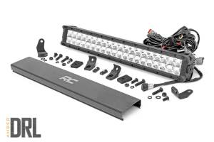 Rough Country - 20 Inch Chrome Series LED Light Bar - Dual Row - Amber DRL | 70920DA
