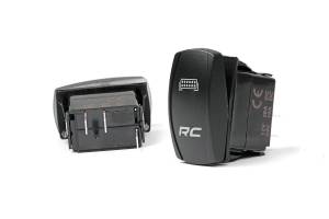 Rough Country - Rocker Switch - 2x1 with Logo - Blue Back Light | 709SW - Image 1
