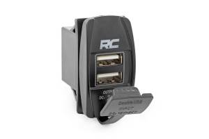 Rough Country - USB Switch Insert - 2x1 with Logo - Blue Back Light | 709USB - Image 1