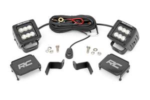 Rough Country - LED Light Kit - Ditch Mount - 2 in. Black Pair - Flood - Ford F-150 (15-25)/F-150 Lightning (22-25) | 71029