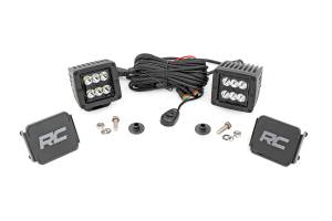 Rough Country - LED Light Kit - Ditch Mount - 2 in. Black Pair - Spot Pattern - Ford Bronco (21-25) | 71047
