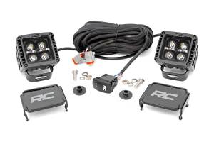 Rough Country - LED Light Kit - Ditch Mount - 2 in. Black Pair - Amber DRL - Ford Bronco (21-25) | 71049 - Image 1