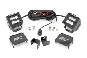 Rough Country - LED Light Kit - Ditch Mount - 2 in. Black Pair - Flood - Toyota Tundra (22-25) | 71072