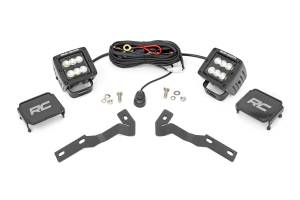 Rough Country - Rough Country - LED Light Kit - Ditch Mount - 2 in. Black Pair - Flood - Toyota Tacoma (16-23) | 71081 - Image 1