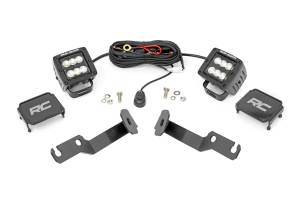 Rough Country - LED Light Kit - Ditch Mount - 2 in. Black Pair - Flood - Toyota Tacoma (05-15) | 71088