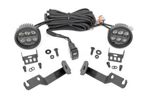 Rough Country - LED Light Kit - Ditch Mount - Black Series Round - 3.5 Inch - Amber DRL - Toyota Tacoma (05-15) | 71092
