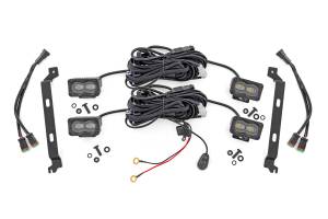 Rough Country - LED Fog Light Kit - 3x1.75 Inch Black Series Slim Aux - Yellow - Toyota Tacoma (2024-2026) - 72120